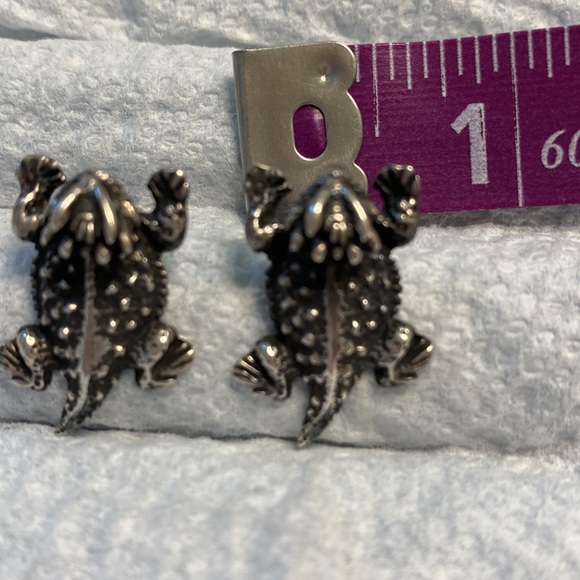 Sterling Silver Horny Toad earrings - Picture 8 of 9